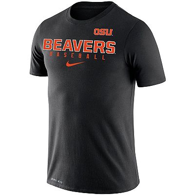 Men s Nike Black Oregon State Beavers Baseball Legend Slim Fit Performance T Shirt