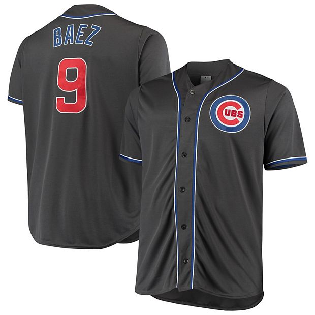 Men's Javier Baez Charcoal Chicago Cubs Big & Tall Fashion Player Jersey