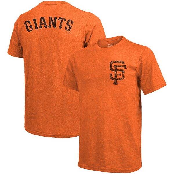 Men's Majestic Threads Orange San Francisco Giants Throwback Logo Tri-Blend  T-Shirt