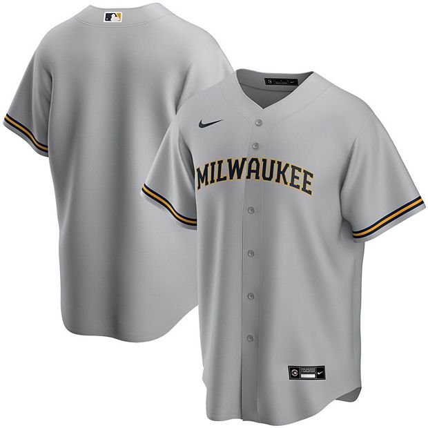 Youth Nike Gray Milwaukee Brewers Road 2020 Replica Team Jersey