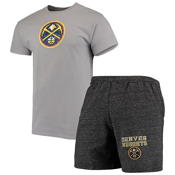 Men S Concepts Sport Gray Charcoal Denver Nuggets Pitch T Shirt Shorts Set