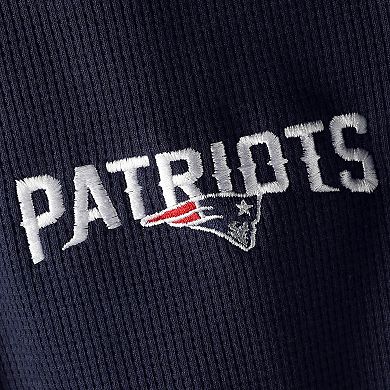 Men's Dunbrooke Navy New England Patriots Logo Maverick Thermal Henley Long Sleeve T-Shirt