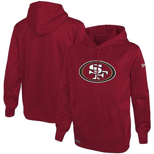 Men's New Era Scarlet San Francisco 49ers Combine Stadium Logo Pullover ...
