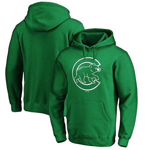Men's Fanatics Branded Kelly Green Chicago Cubs St. Patrick's Day Team Logo  Fitted Pullover Hoodie