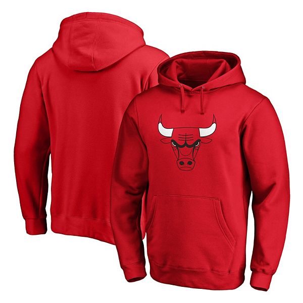 Men's Fanatics Branded Red Chicago Bulls Primary Team Logo Pullover Hoodie