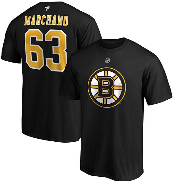 Youth Brad Marchand Black Boston Bruins Name & Number T-Shirt