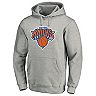 Men's Fanatics Branded Heathered Gray New York Knicks Team Primary Logo Pullover Hoodie