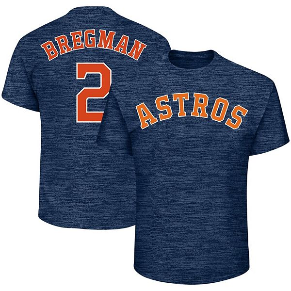 Men's Alex Bregman Heathered Navy Houston Astros Big & Tall Name & Number T- Shirt