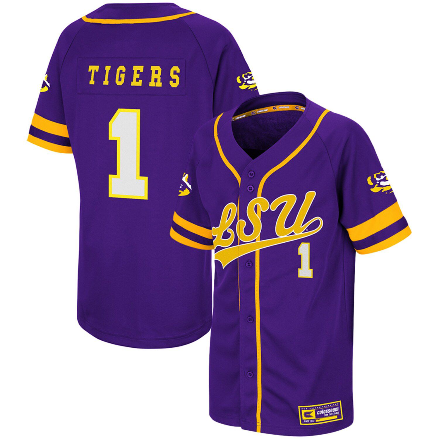 Purple LSU Tigers Bam-Bam Baseball Jersey