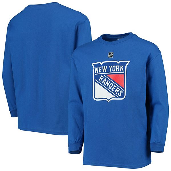Youth Blue New York Rangers Primary Logo Long Sleeve T-Shirt