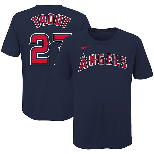 Youth Los Angeles Angels Mike Trout Nike Red Player Name & Number T-Shirt