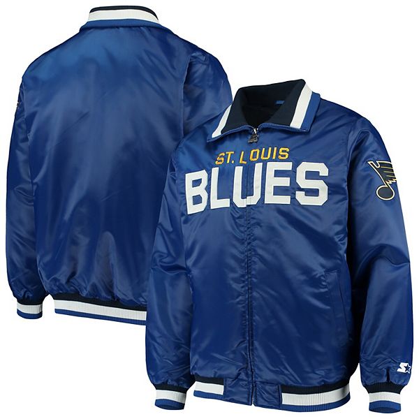 Men's Starter Blue/Gray St. Louis Blues Captain II Satin Full-Zip Jacket