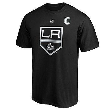Men's Fanatics Branded Anze Kopitar Black Los Angeles Kings Team Authentic Stack Name & Number T-Shirt
