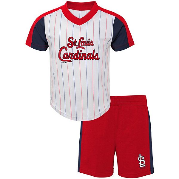 Toddler White/Red St. Louis Cardinals The Lineup V-Neck & Shorts Set
