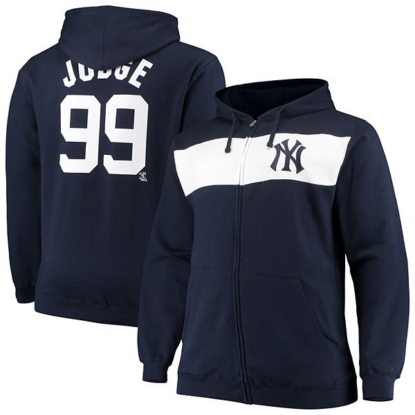 Men's Aaron Judge Navy/White New York Yankees Big & Tall Player Name &  Number Full-Zip Hoodie