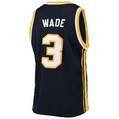 Men's Original Retro Brand Dwyane Wade Navy Marquette Golden Eagles Alumni Basketball Jersey