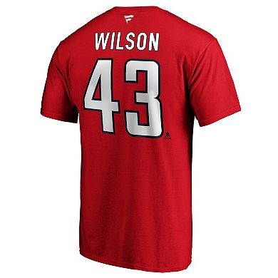 Men's Fanatics Branded Tom Wilson Red Washington Capitals Team Authentic Stack Name & Number T-Shirt