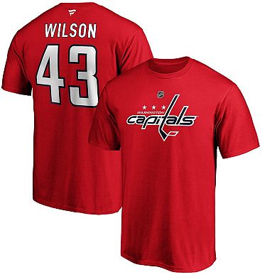 Men's Fanatics Branded Tom Wilson Red Washington Capitals Team Authentic Stack Name & Number T-Shirt
