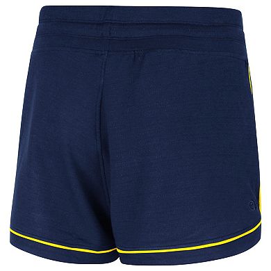 Women's Colosseum Navy Michigan Wolverines Lil Sebastian Tri-Blend Shorts