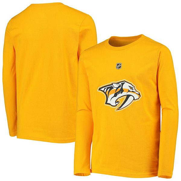 Youth Gold Nashville Predators Primary Logo Long Sleeve T-Shirt