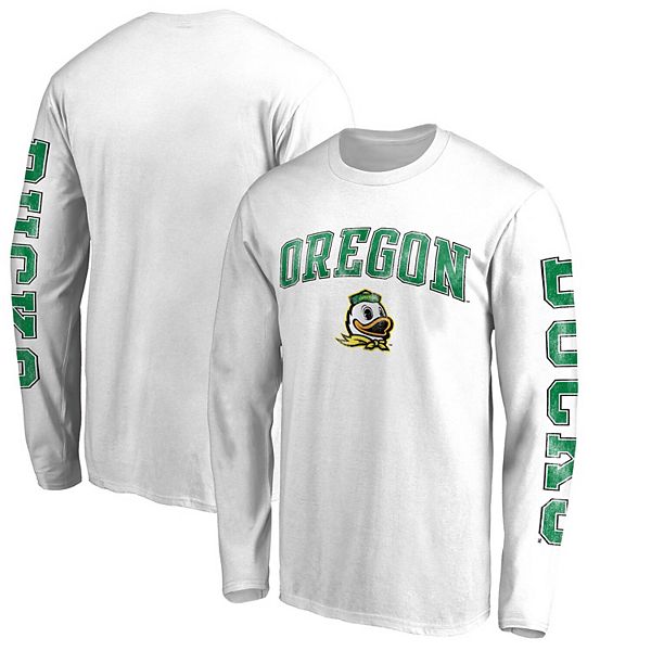Men's Fanatics Branded White Oregon Ducks Arch Over Logo 2-Hit Long ...