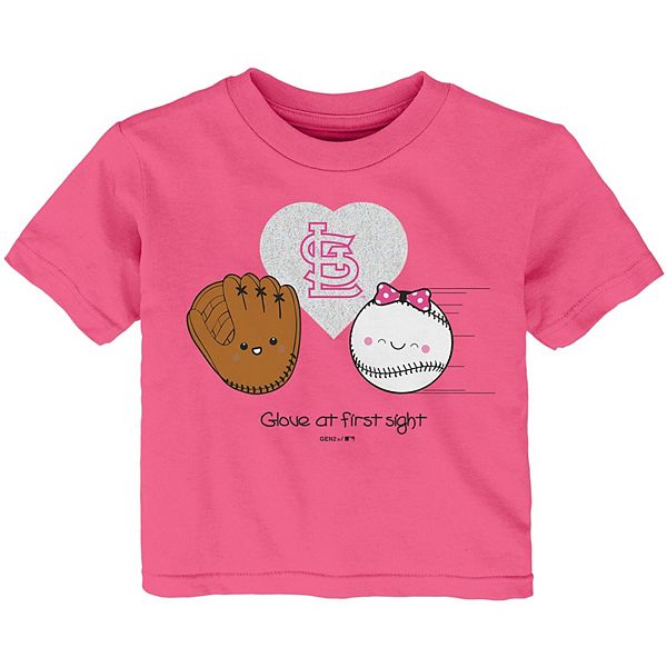 Girls Infant Pink St. Louis Cardinals I Glove You T-Shirt