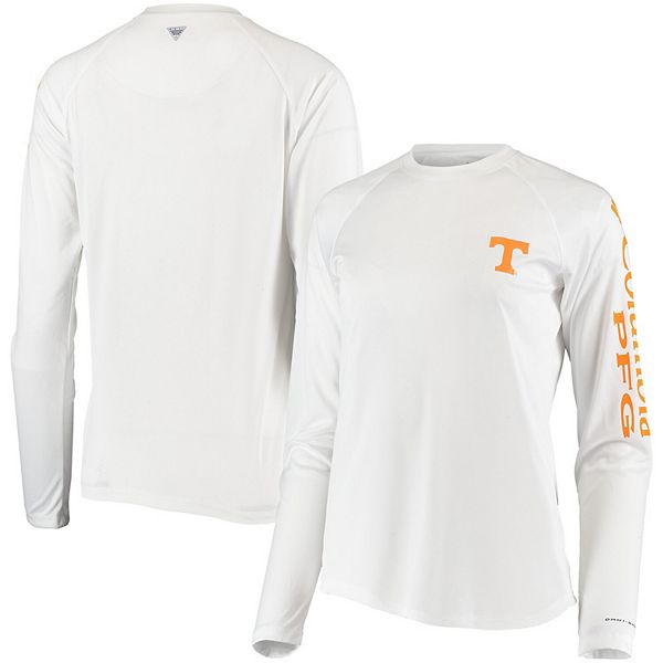Women S Columbia White Tennessee Volunteers Pfg Tidal Omni Shade Long Sleeve T Shirt