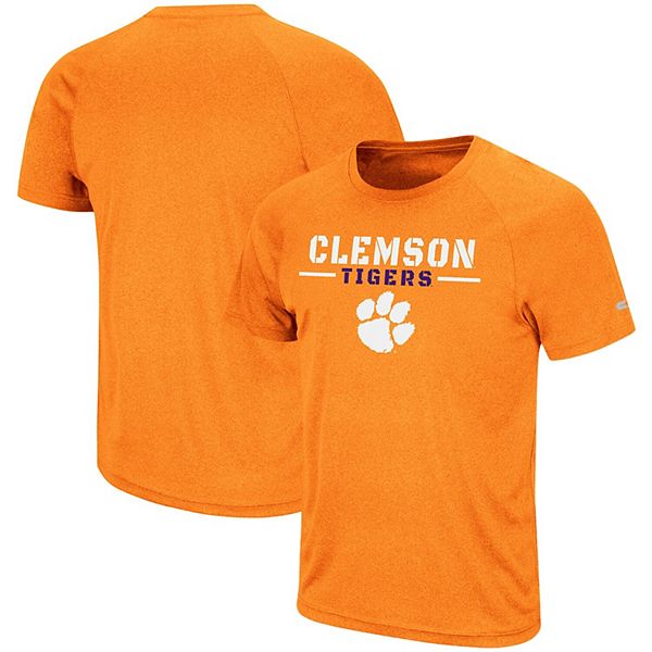 Men's Colosseum Orange Clemson Tigers Stencil Stack Raglan T-Shirt