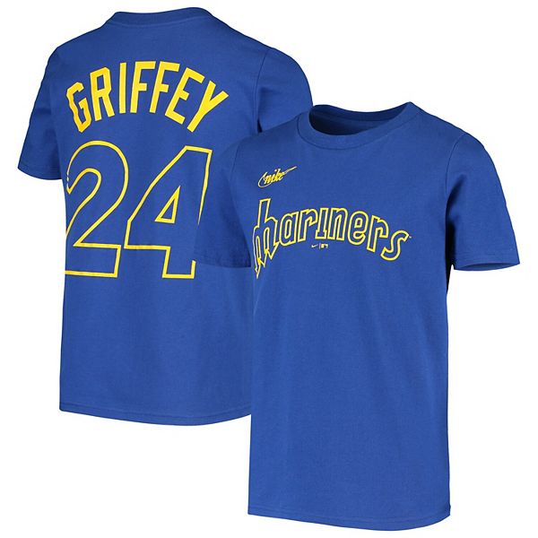 Men’s Nike Ken Griffey Jr Seattle Mariners Cooperstown Collection White and  Royal Jersey