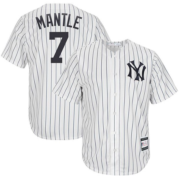 Men's Mickey Mantle White/Navy New York Yankees Home Cooperstown Collection  Replica Player Jersey