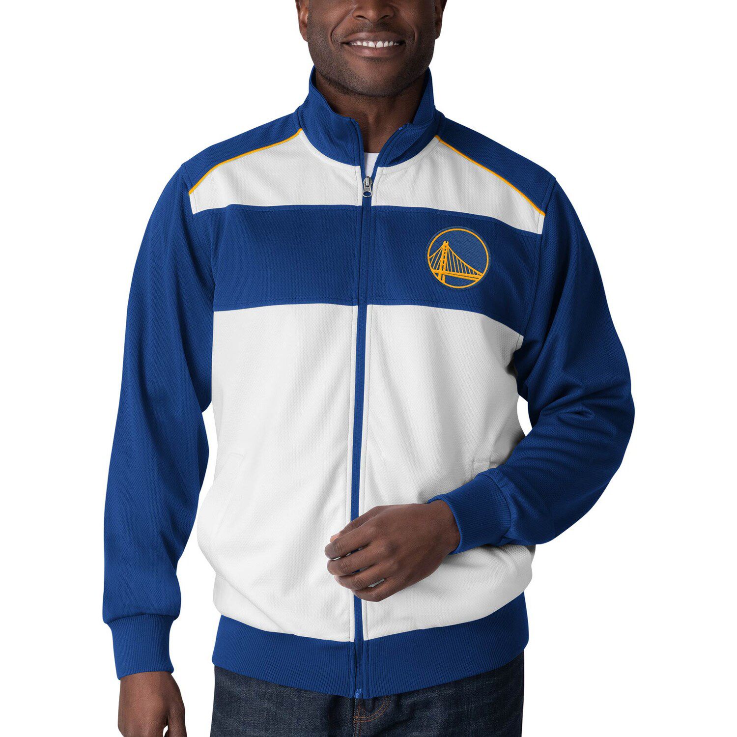 white golden state warriors jacket