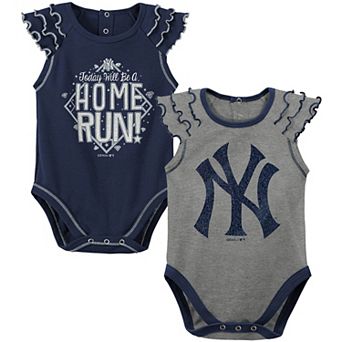 Newborn & Infant Navy/Gray New York Yankees Shining All-Star 2-Pack Bodysuit Set