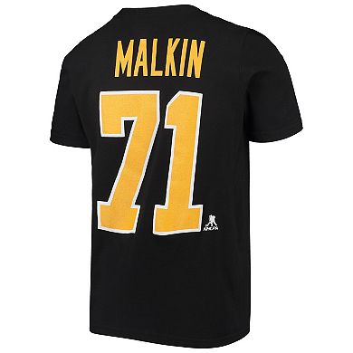 Youth Evgeni Malkin Black Pittsburgh Penguins Player Name & Number T-Shirt