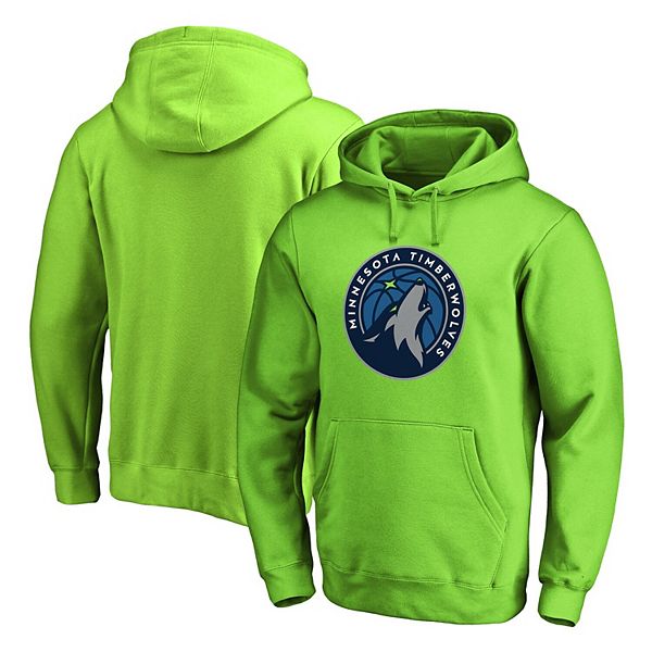 Men's Fanatics Branded Neon Green Minnesota Timberwolves Primary Team Logo  Pullover Hoodie