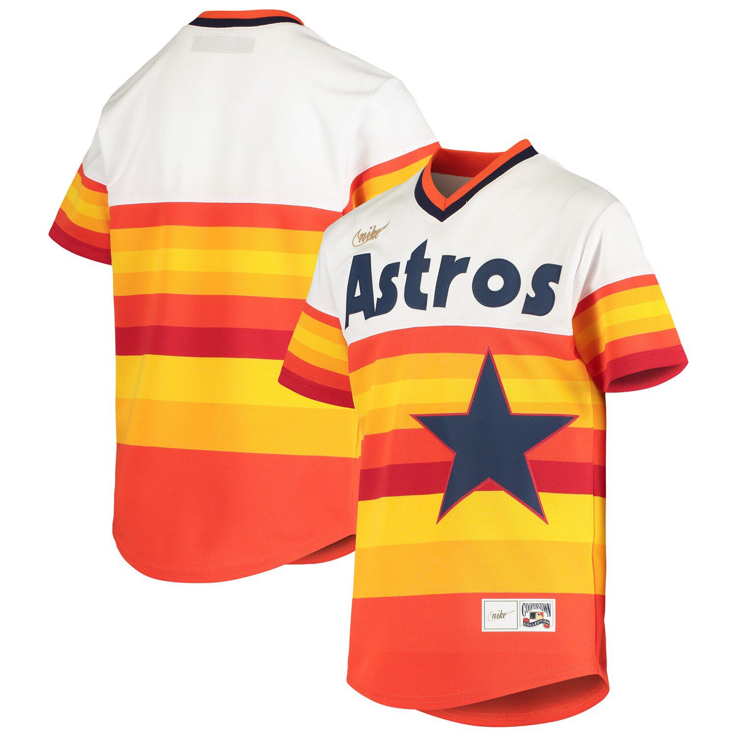 Youth Astros Lance McCullers #43 White Orange 2020 Home Cooperstown Collection Jersey