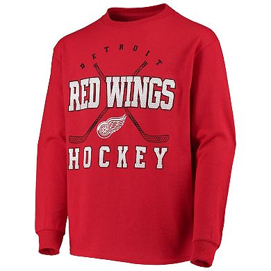 Youth Red Detroit Red Wings Digital Long Sleeve T-Shirt