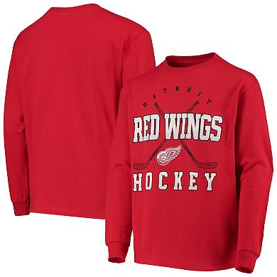 Youth Red Detroit Red Wings Digital Long Sleeve T-Shirt