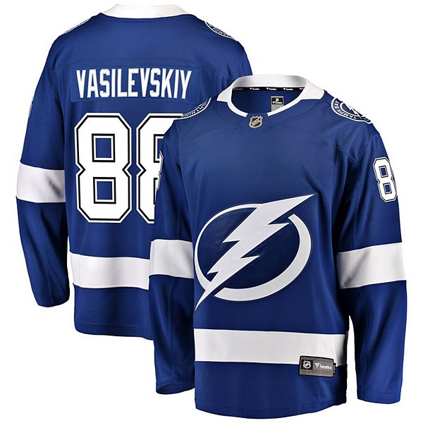 Andrei Vasilevskiy Tampa Bay Lightning Unsigned Blue Jersey Glove Save  Photograph