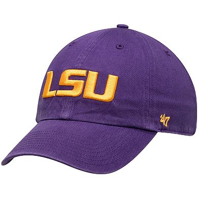 Men's '47 Purple LSU Tigers Logo Clean Up Adjustable Hat