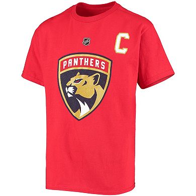 Youth Aleksander Barkov Red Florida Panthers Player Name & Number T-Shirt