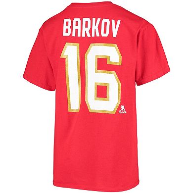 Youth Aleksander Barkov Red Florida Panthers Name & Number T-Shirt