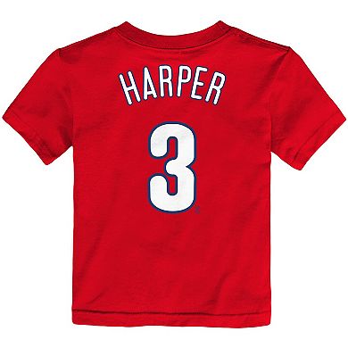 Toddler Nike Bryce Harper Red Philadelphia Phillies Player Name & Number T-Shirt