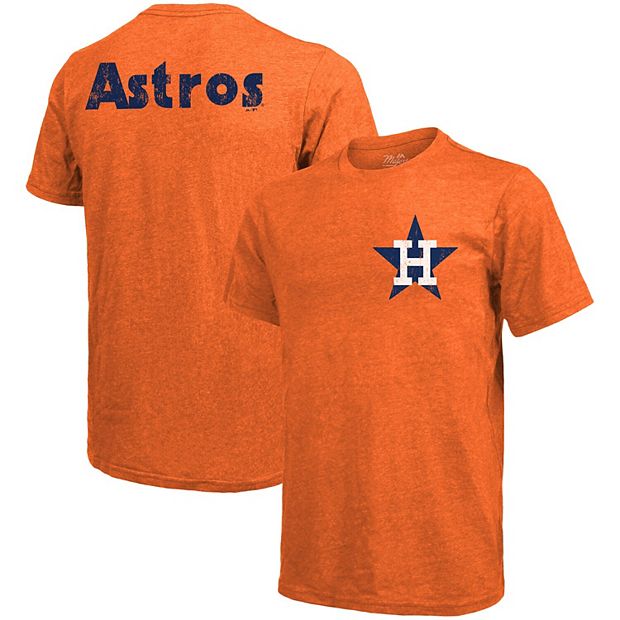 Men's Majestic Threads Orange Houston Astros Throwback Logo Tri-Blend  T-Shirt