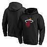 Men's Fanatics Branded Black Miami Heat Primary Team Logo Pullover Hoodie