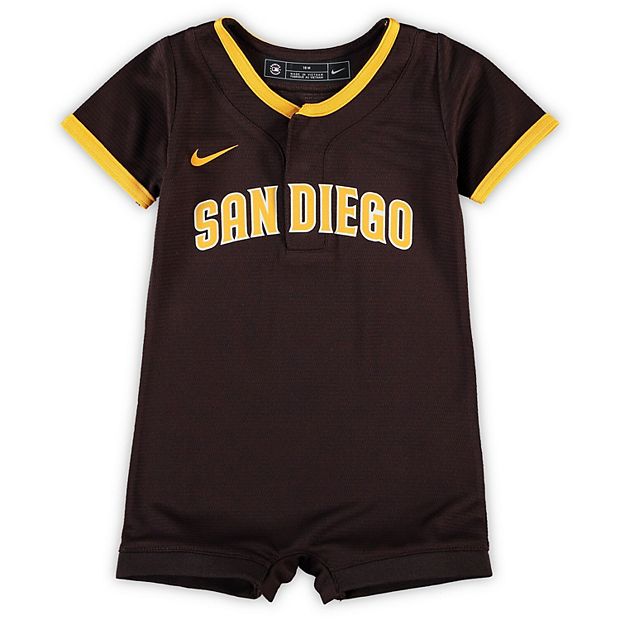 Newborn & Infant Nike Brown San Diego Padres Official Jersey Romper