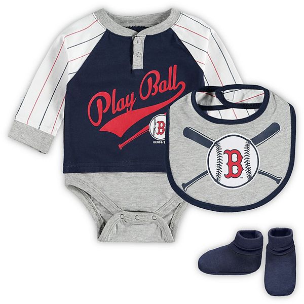 Newborn & Infant Navy Boston Red Sox Is It Game Time Yet Bodysuit Bib ...