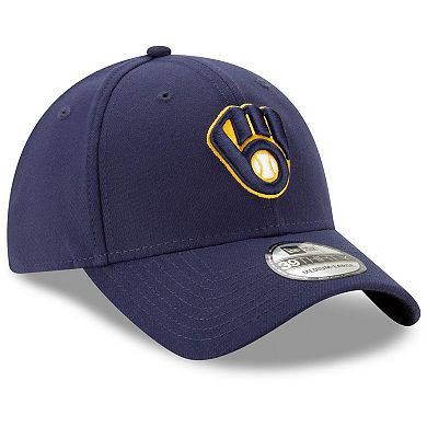 Men's New Era Navy Milwaukee Brewers Game Team Classic 39THIRTY Flex Hat