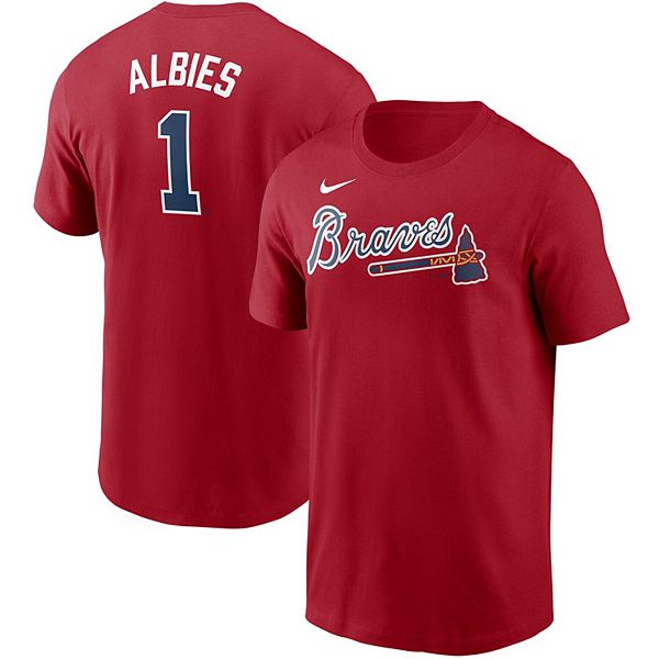 Ozzie Albies Atlanta Braves Women's Navy Roster Name & Number T-Shirt 