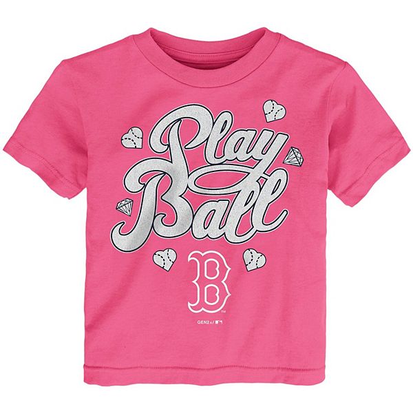 Outerstuff Girls Youth Pink Boston Red Sox Lovely T-Shirt