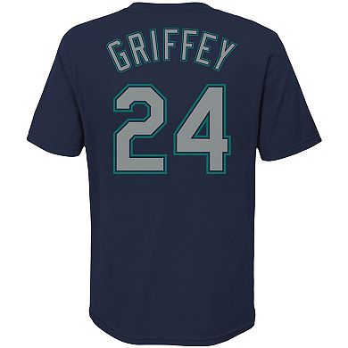 Youth Nike Ken Griffey Jr. Navy Seattle Mariners Player Name & Number T-Shirt